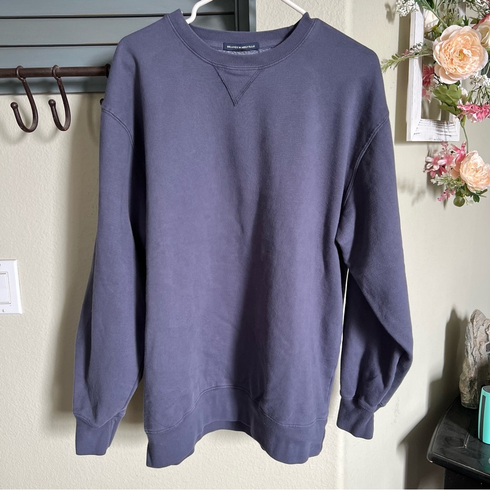 Brandy Melville Blue Crewneck Sweater